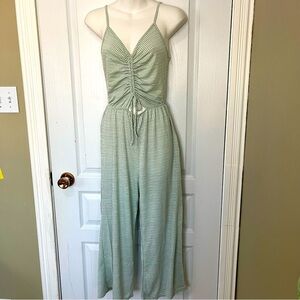 Caution To The Wind Green Gingham Jumpsuit